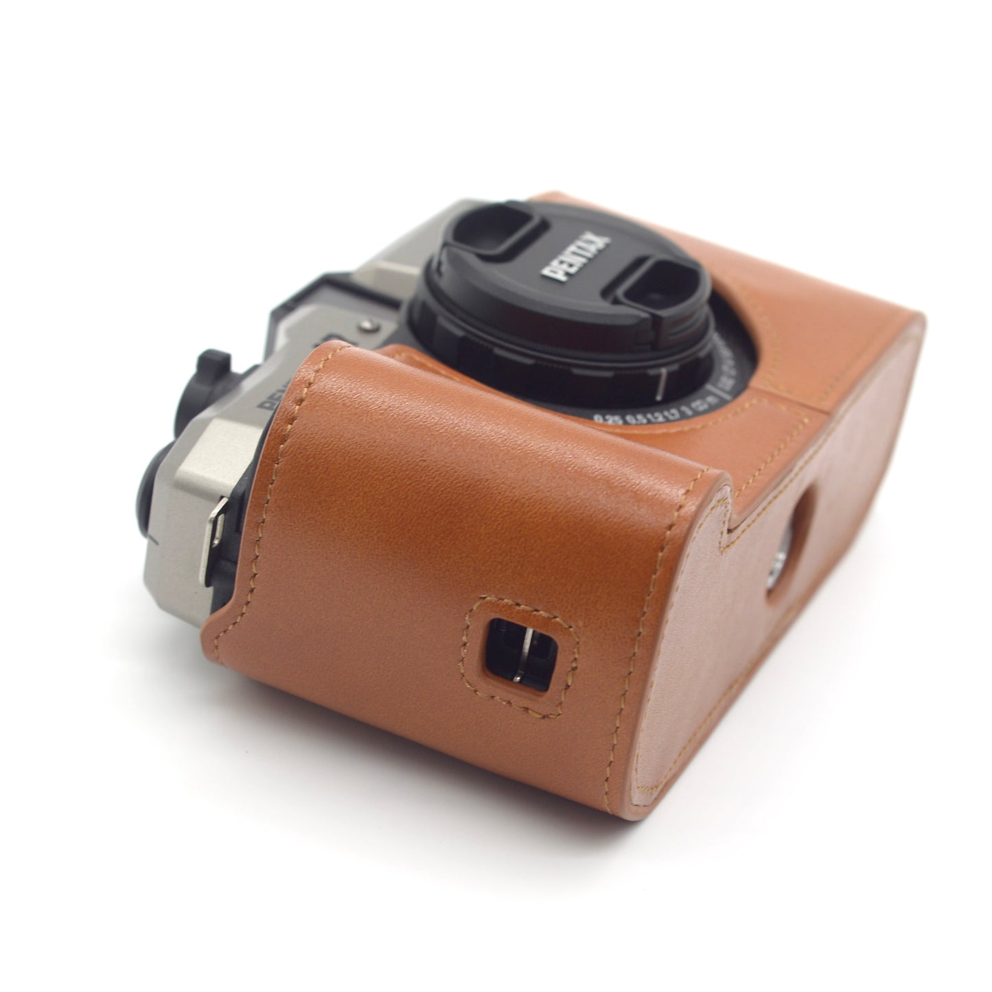 Handmade Real Leather Half Camera Case For Pentax 17, Free-shipping