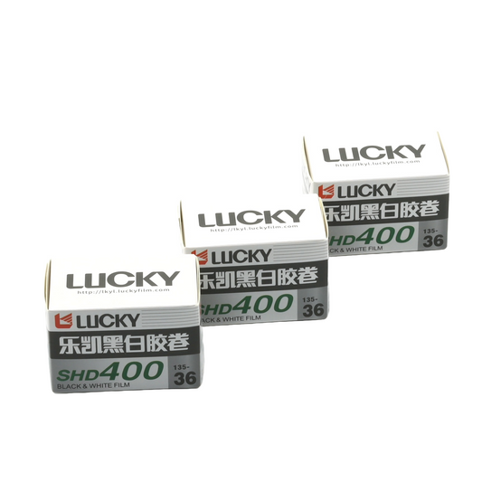 3 ROLLS LUCKY SHD400 BLACK AND WHITE FILM 36EXP