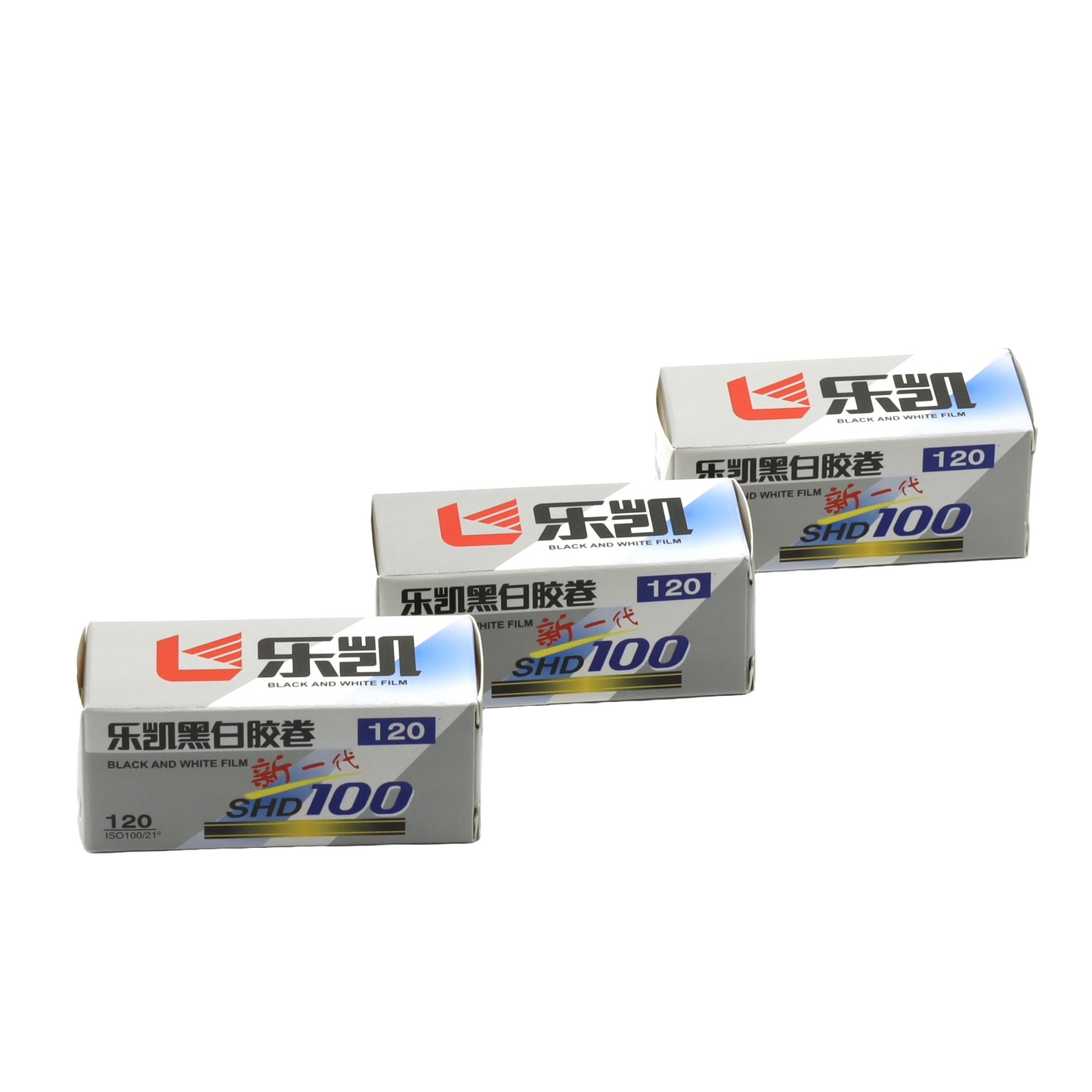 3 ROLLS LUCKY SHD100 BLACK AND WHITE FILM -120