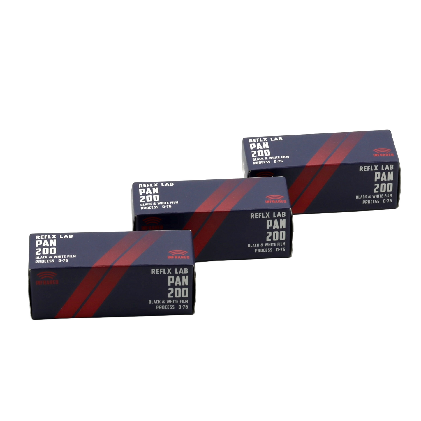 3 ROLLS REFLX LAB PAN200 INFRARED BLACK AND WHITE FILM-120/220